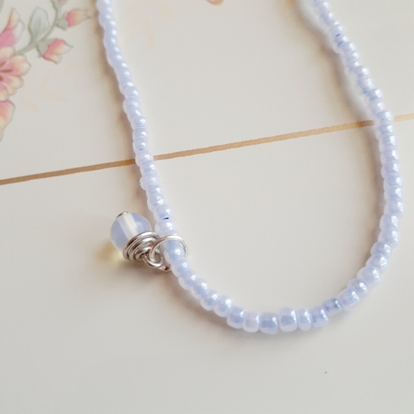 Handmade Beaded Choker Necklace Opalite Aventurine - Picture 6 of 8